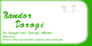 nandor dorogi business card